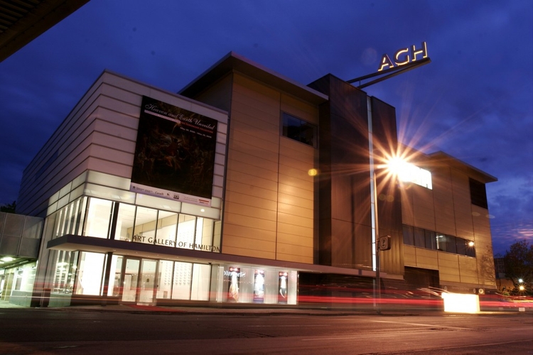 Art Gallery of Hamilton at night