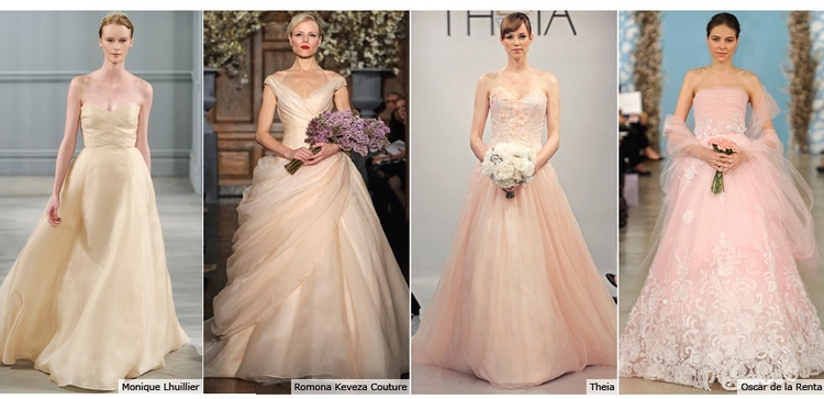 Peach wedding dresses