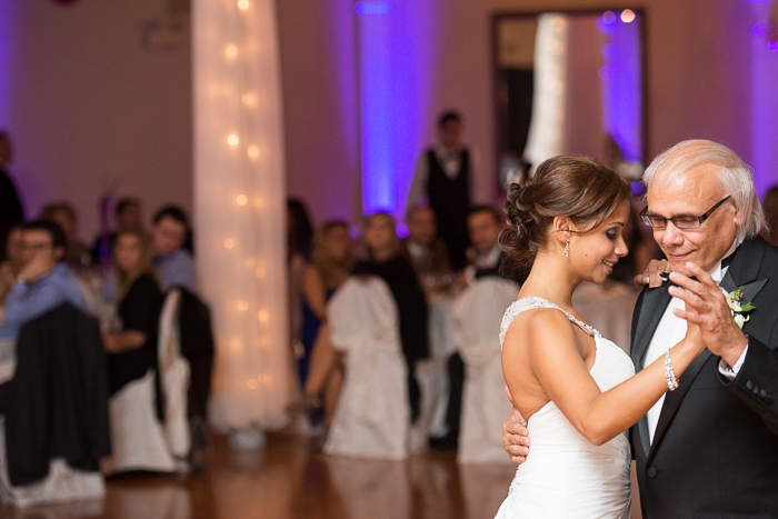 Dad and bride dancing at wedding